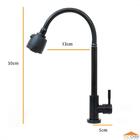 Torneira Cozinha De Mesa Bica Alta Em Inox Black Duplo Jato