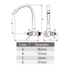 Torneira Cozinha De Parede Bica Alta Móvel Cross Tigre