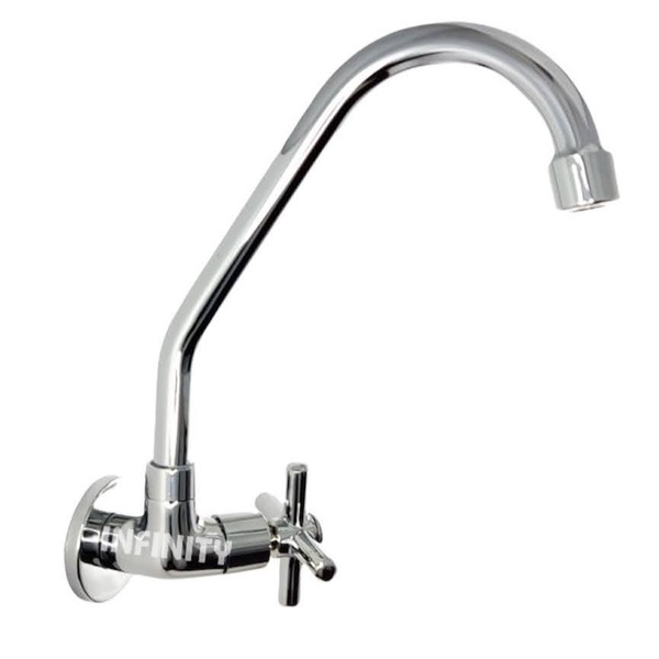 Torneira Cozinha De Parede Metal Bica Móvel Acionador C-31