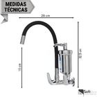 Torneira Cozinha Filtro Flexível Silicone Preto Parede Gourmet