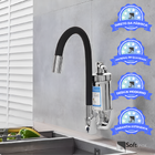 Torneira Cozinha Filtro Flexível Silicone Preto Parede Gourmet