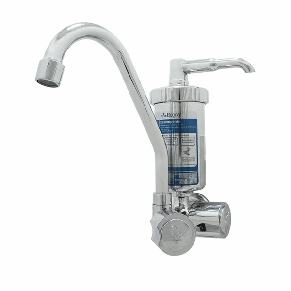 Torneira Cozinha Filtro Metal Purificador Bica Móvel Parede