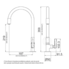 Torneira Cozinha Flexível 3/4 C34 Preta Casagrande Mundial