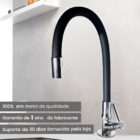 Torneira Cozinha Flexível 3/4 C34 Preta Del Metais