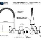 Torneira Cozinha Flexivel De Parede Saida Para Maquina Lavar