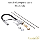 Torneira Cozinha Flexível Inox Preto C/ Monocomando