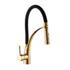 Torneira Cozinha Flexível Misturador Monocomando Dourado