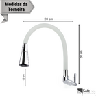 Torneira Cozinha Flexível Parede Cone 2 Jatos Branco/cromado