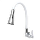 Torneira Cozinha Flexível Parede Cone 2 Jatos Branco/cromado