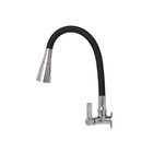 Torneira Cozinha Flexível Parede Cone Jato Duplo Preto/cromo