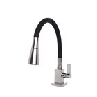 Torneira Cozinha Flexível Quadrada Bancada Cone Preto 2 Jato