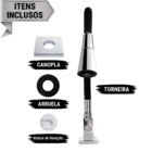 Torneira Cozinha Flexível Quadrada Bancada Cone Preto 2 Jato