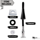 Torneira Cozinha Flexível Quadrada Bancada Cone Preto 2 Jatos