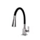 Torneira Cozinha Flexível Quadrada Bancada Cone Preto 2 Jatos