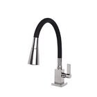 Torneira Cozinha Flexível Quadrada Bancada Cone Preto 2 Jatos