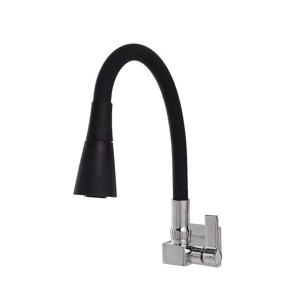 Torneira Cozinha Flexível Quadrada Parede Cone Preto 2 Jatos