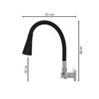 Torneira Cozinha Flexível Quadrada Parede Cone Preto Casagran