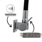 Torneira Cozinha Flexível Quadrada Parede Cone Preto/cromo