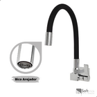 Torneira Cozinha Flexível Quadrada Parede Silicone Preto