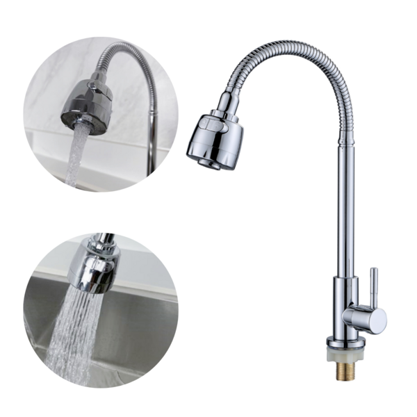 Torneira Cozinha Gourmet Bancada/mesa Cromada Flexível 1/4