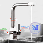 Torneira Cozinha Gourmet Cromada Bica Dupla Saída Para Água F