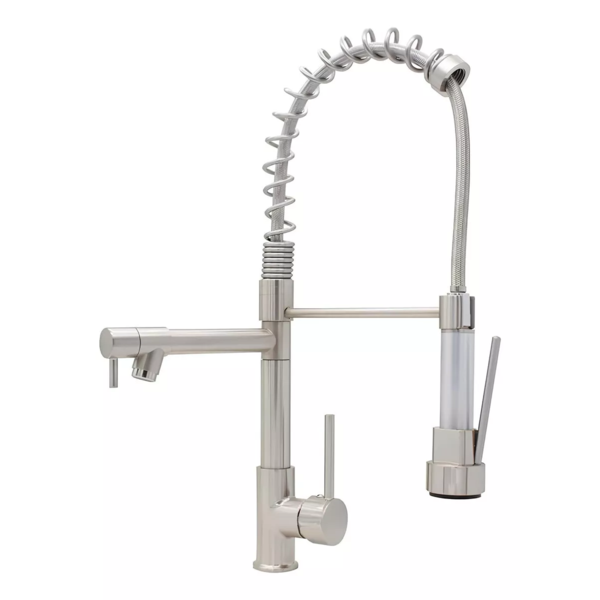 Torneira Cozinha Gourmet Escovada Com Misturador Monocomando