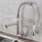 Torneira Cozinha Gourmet Escovada Com Misturador Monocomando