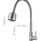 Torneira Cozinha Gourmet Flexível Giratória Mesa Preta Doan N