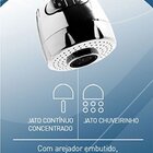 Torneira Cozinha Gourmet Flexível Luxo Parede 1/4 De Volta Me