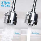 Torneira Cozinha Gourmet Flexível Quadrada Cone Preto 2 Jatos