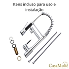 Torneira Cozinha Gourmet Inox Prata C/ Monocomando