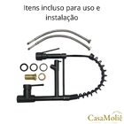 Torneira Cozinha Gourmet Inox Preto C/ Monocomando