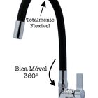 Torneira Cozinha Gourmet Mesa Silicone Preto Flexível C70 Del