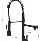 Torneira Cozinha Gourmet Misturador Duo Spray Mesa Preta Me01B