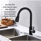 Torneira Cozinha Gourmet Monocomando Cabo Extensível Preta