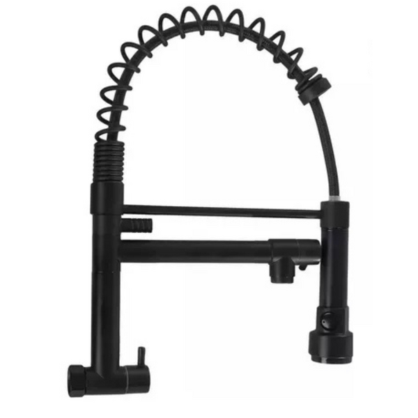 Torneira Cozinha Gourmet Monocomando De Parede Preto Domum