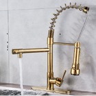 Torneira Cozinha Gourmet Monocomando Dourado Spray Extensor