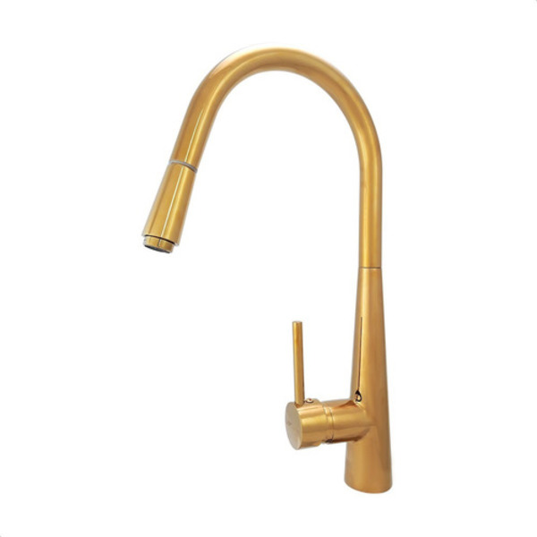 Torneira Cozinha Gourmet Monocomando Extensível Dourada Tubrax