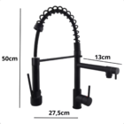 Torneira Cozinha Gourmet Monocomando Preto Fosco Luxo