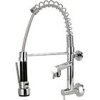 Torneira cozinha gourmet parede metal brilhante  1/4 de volta