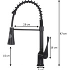 Torneira Cozinha Gourmet Preta Monocomando Misturador mola Ac