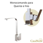 Torneira Cozinha Gourmet Slim Inox Prata C/ Monocomando