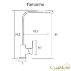Torneira Cozinha Gourmet Slim Inox Prata C/ Monocomando