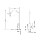 Torneira Cozinha Inox Giratória Mesa Longa Nox02 Doan