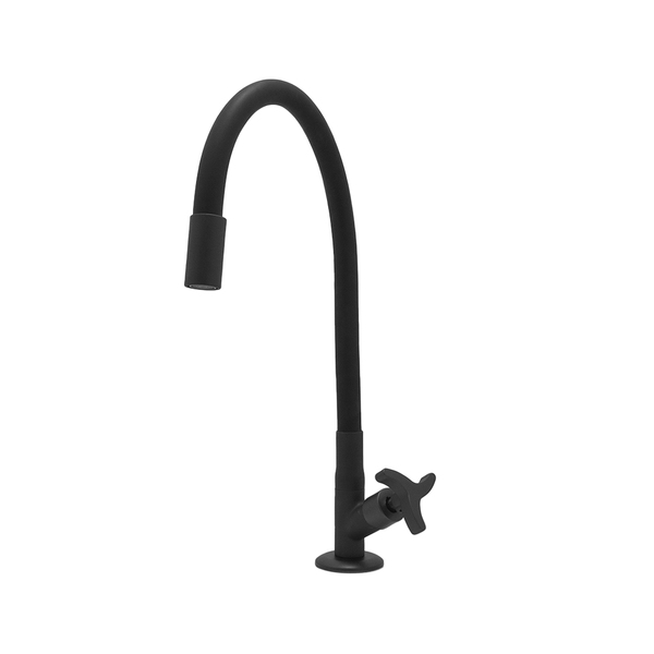 Torneira Cozinha Mesa Gourmet Flexível Preto Fosco Luxo 1/4 d