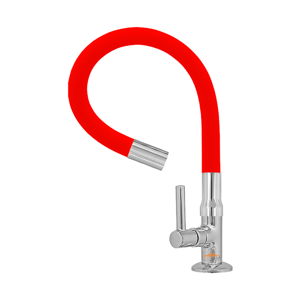 Torneira Cozinha Mesa Gourmet Vermelha Flexível Emborrachada