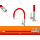 Torneira Cozinha Mesa Gourmet Vermelha Flexível Emborrachada
