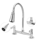 Torneira Cozinha Misturador Mesa Gourmet Cone Duplo Jato 1/4