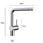 Torneira Cozinha Monocomando, 34x21x5cm - Com Misturador Mx60