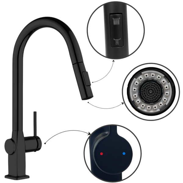 Torneira Cozinha Monocomando, 40x24x10cm - Com Misturador Mx6